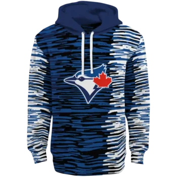 Customized Toronto Blue Jays Streak Lines Blue Hoodie