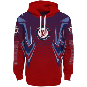 Customized Washington Nationals Chevron Points Red Hoodie