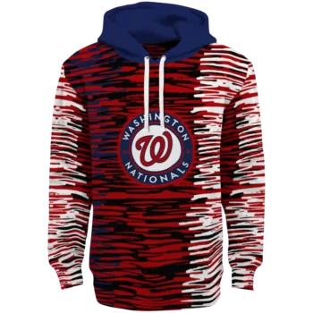 Customized Washington Nationals Streak Lines Red Hoodie