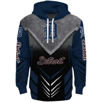 Detroit Tigers Armored Chevron Navy Black Hoodie