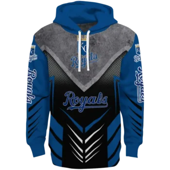 Kansas City Royals Armored Chevron Royal Blue Black Hoodie