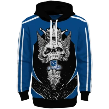Kansas City Royals Bearded Skull Royal Blue Black Hoodie