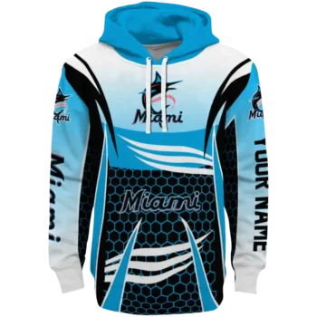 Miami Marlins Armor Streaks Blue Black Hoodie