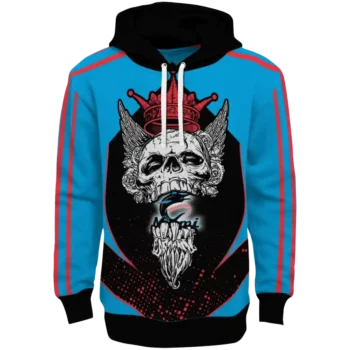 Miami Marlins Bearded Skull Blue Black Hoodie