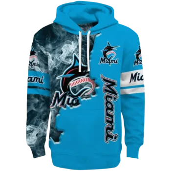 Miami Marlins Edge Mist Blue Hoodie