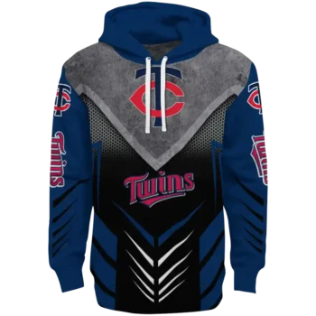 Minnesota Twins Armored Chevron Navy Black Hoodie