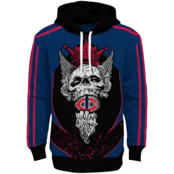Minnesota Twins Bearded Skull Navy Black Hoodie