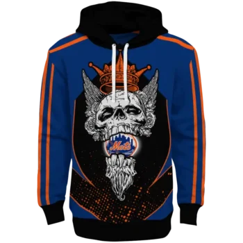 New York Mets Bearded Skull Blue Black Hoodie