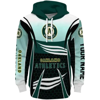 Oakland Athletics Armor Streaks Green Black Hoodie