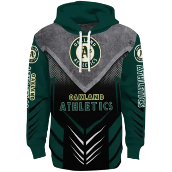 Oakland Athletics Armored Chevron Green Black Hoodie