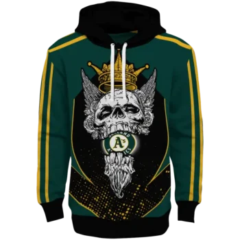 Oakland Athletics Bearded Skull Green Black Hoodie