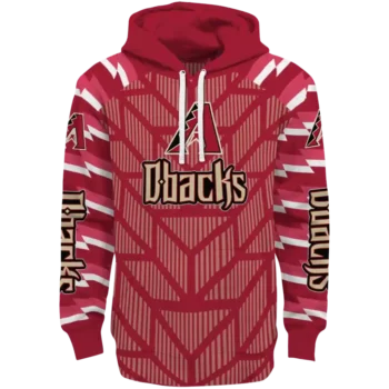 Personalized Arizona Diamondbacks Arrow Stripes Red Hoodie