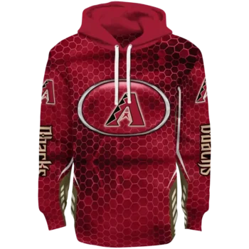 Personalized Arizona Diamondbacks Oval Mesh Red Hoodie
