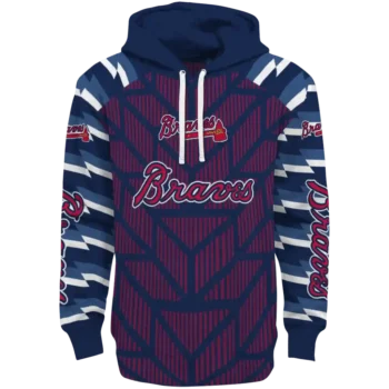 Personalized Atlanta Braves Arrow Stripes Navy Hoodie
