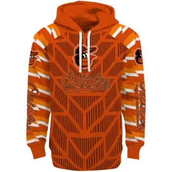Personalized Baltimore Orioles Arrow Stripes Orange Hoodie