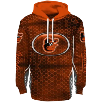 Personalized Baltimore Orioles Oval Mesh Orange Hoodie