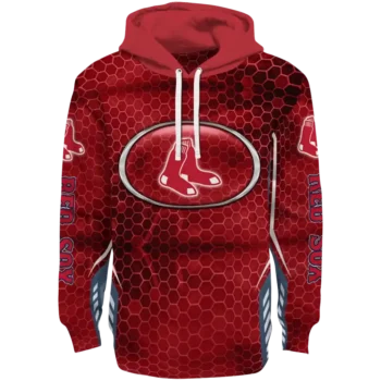 Personalized Boston Red Sox Oval Mesh Red Hoodie