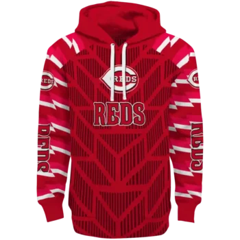 Personalized Cincinnati Reds Arrow Stripes Red Hoodie
