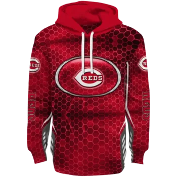 Personalized Cincinnati Reds Oval Mesh Red Hoodie