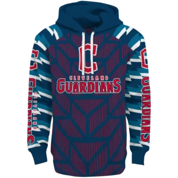 Personalized Cleveland Guardians Arrow Stripes Navy Blue Hoodie