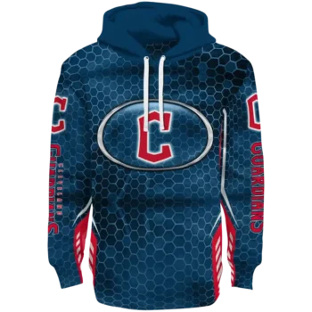Personalized Cleveland Guardians Oval Mesh Navy Blue Hoodie