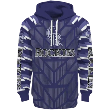 Personalized Colorado Rockies Arrow Stripes Blue Hoodie