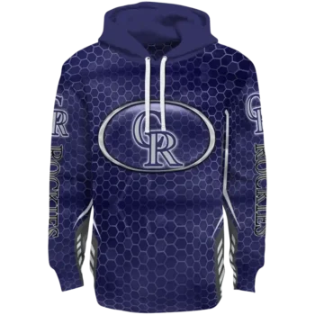 Personalized Colorado Rockies Oval Mesh Blue Hoodie