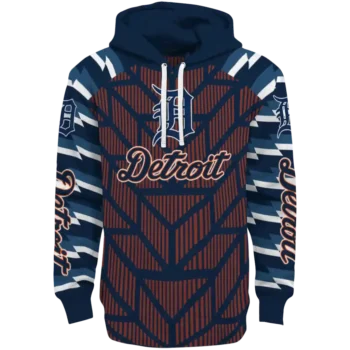 Personalized Detroit Tigers Arrow Stripes Navy Hoodie