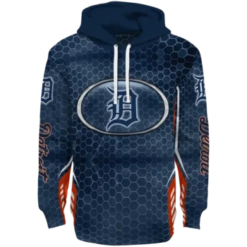 Personalized Detroit Tigers Oval Mesh Navy Hoodie