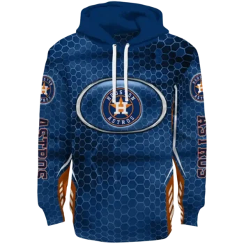Personalized Houston Astros Oval Mesh Blue Hoodie