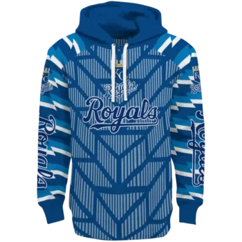 Personalized Kansas City Royals Arrow Stripes Royal Blue Hoodie