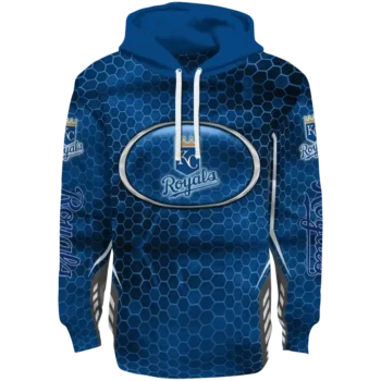 Personalized Kansas City Royals Oval Mesh Royal Blue Hoodie