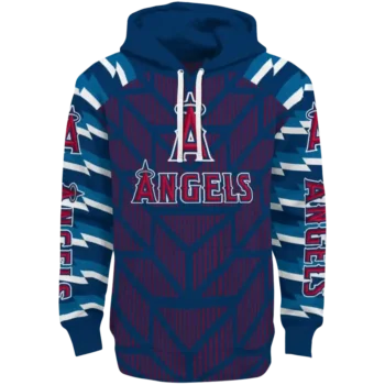 Personalized Los Angeles Angels Arrow Stripes Blue Hoodie