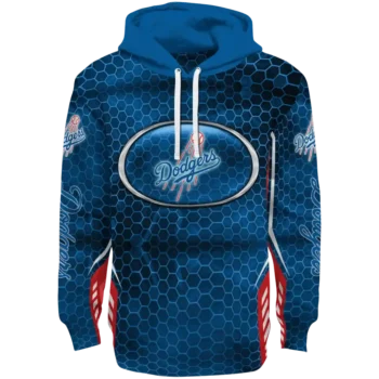 Personalized Los Angeles Dodgers Oval Mesh Blue Hoodie