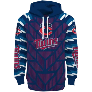 Personalized Minnesota Twins Arrow Stripes Navy Hoodie