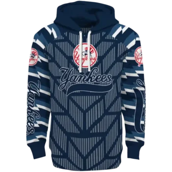Personalized New York Yankees Arrow Stripes Navy Hoodie