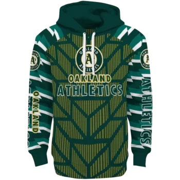 Personalized Oakland Athletics Arrow Stripes Green Hoodie