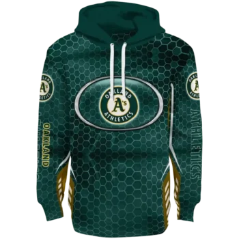 Personalized Oakland Athletics Oval Mesh Green Hoodie