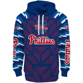 Personalized Philadelphia Phillies Arrow Stripes Blue Hoodie