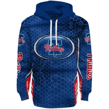 Personalized Philadelphia Phillies Oval Mesh Blue Hoodie