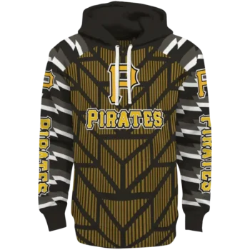 Personalized Pittsburgh Pirates Arrow Stripes Black Hoodie