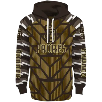 Personalized San Diego Padres Arrow Stripes Brown Hoodie