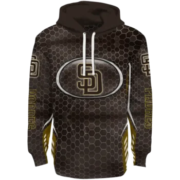 Personalized San Diego Padres Oval Mesh Brown Hoodie
