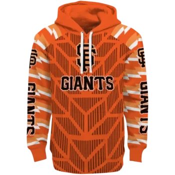Personalized San Francisco Giants Arrow Stripes Orange Hoodie