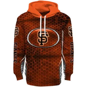 Personalized San Francisco Giants Oval Mesh Orange Hoodie