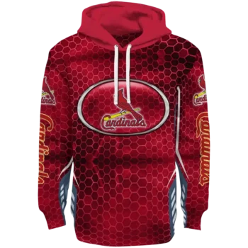 Personalized St. Louis Cardinals Oval Mesh Red Hoodie