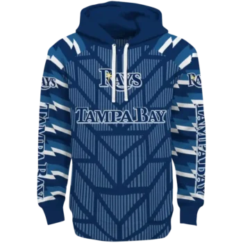 Personalized Tampa Bay Rays Arrow Stripes Navy Hoodie