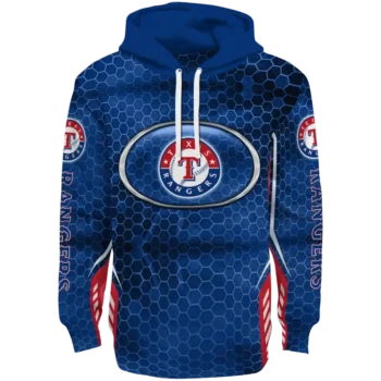 Personalized Texas Rangers Oval Mesh Blue Hoodie