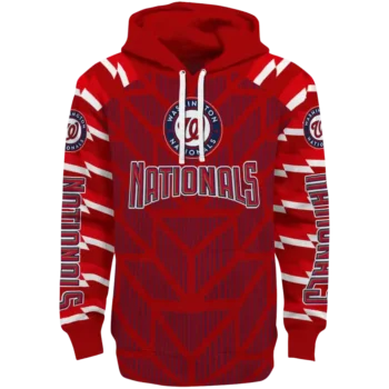 Personalized Washington Nationals Arrow Stripes Red Hoodie