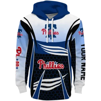 Philadelphia Phillies Armor Streaks Blue Black Hoodie